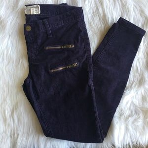 Current Elliot Stiletto Corduroy Jeans Eggplant 26
